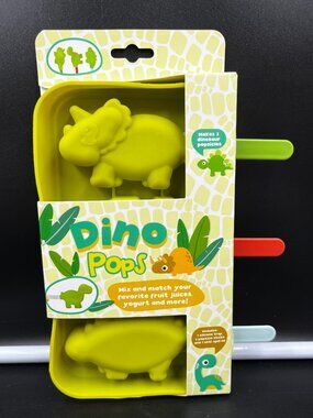 Evriholder Ice Dino Pops Dinosaur Molds Silicone Set of Three with Sticks